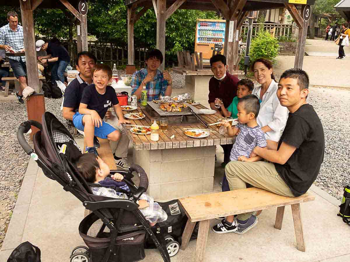 Full bellies at our BBQ in Asuke